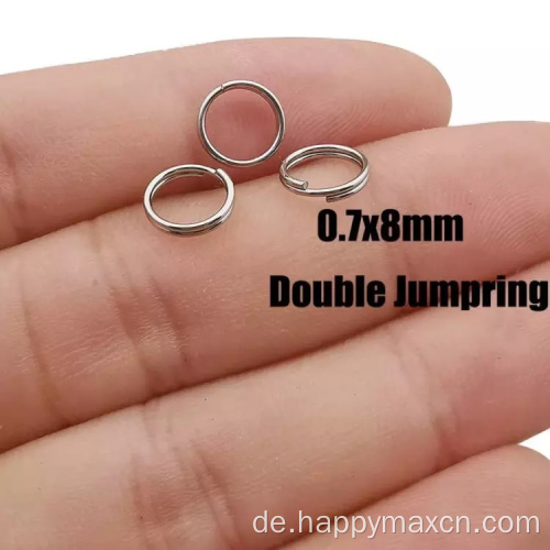 Edelstahl -Split -Ring -Doppelsprungring 200pack